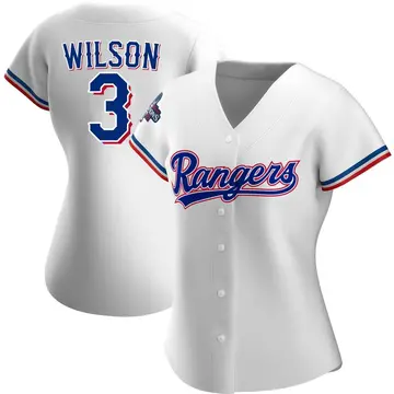 Russell Wilson Women's Texas Rangers Replica Home 2023 World Series Champions Jersey - White
