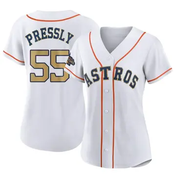 Ryan Pressly Women's Houston Astros Authentic White 2023 Collection Jersey - Gold
