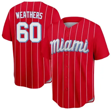 Ryan Weathers Youth Miami Marlins Replica 2021 City Connect Jersey - Red