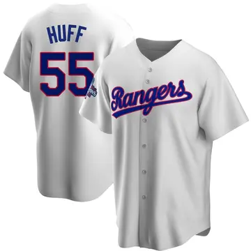 Sam Huff Men's Texas Rangers Replica Home Cooperstown Collection 2023 World Series Champions Jersey - White