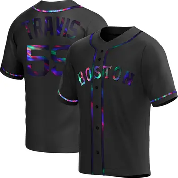 Sam Travis Youth Boston Red Sox Replica Alternate Jersey - Black Holographic