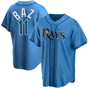 Shane Baz Men's Tampa Bay Rays Replica Alternate Jersey - Light Blue