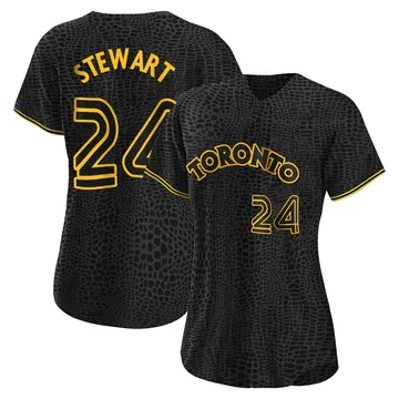 Shannon Stewart Women's Toronto Blue Jays Authentic Snake Skin City Jersey - Black