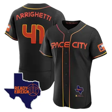 Spencer Arrighetti Men's Houston Astros Authentic 2023 Space City Ready 2 Reign Flex Base Jersey - Black