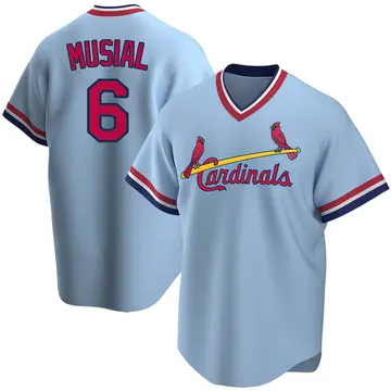 Stan Musial Men's St. Louis Cardinals Replica Road Cooperstown Collection Jersey - Light Blue