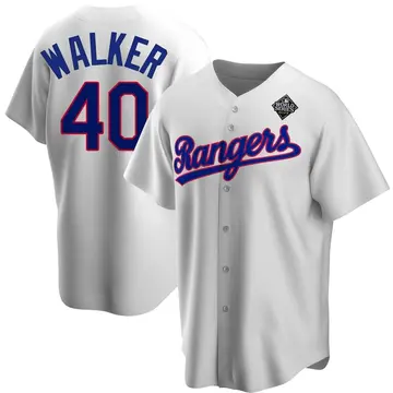 Steele Walker Youth Texas Rangers Replica Home Cooperstown Collection 2023 World Series Jersey - White