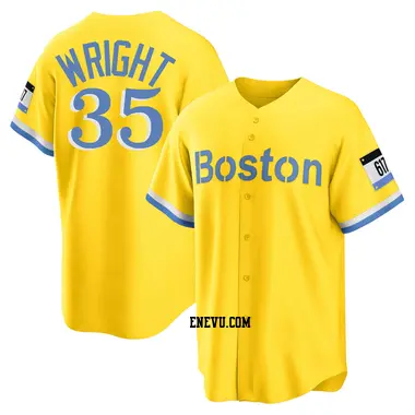 Steve Pearce Men's Boston Red Sox Authentic Blue 2021 City Connect Jersey - Gold/Light