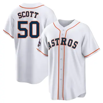 Tayler Scott Youth Houston Astros Replica 2022 World Series Champions Home Jersey - White