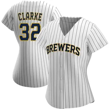 Taylor Clarke Women's Milwaukee Brewers Authentic Alternate Jersey - White/Navy