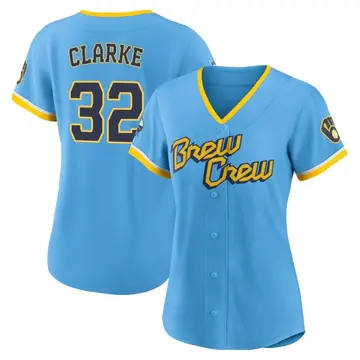 Taylor Clarke Women's Milwaukee Brewers Authentic Powder 2022 City Connect Jersey - Blue