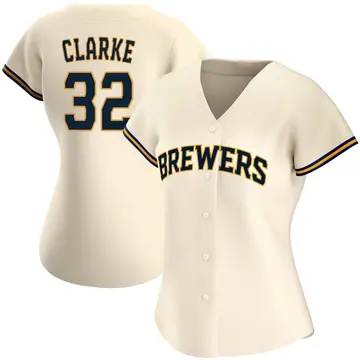 Taylor Clarke Women's Milwaukee Brewers Replica Home Jersey - Cream