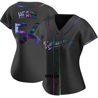 Taylor Hearn Women's Kansas City Royals Replica Alternate Jersey - Black Holographic