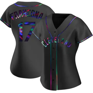 Terry Francona Women's Cleveland Guardians Replica Alternate Jersey - Black Holographic