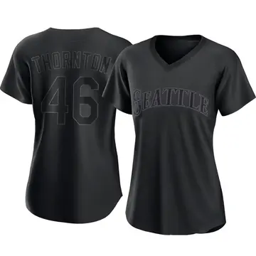 Trent Thornton Women's Seattle Mariners Authentic Pitch Fashion Jersey - Black