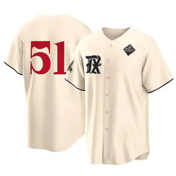 Tyler Mahle Youth Texas Rangers Replica 2023 City Connect 2023 World Series Jersey - Cream