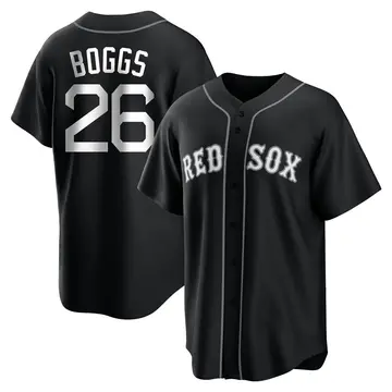 Wade Boggs Men's Boston Red Sox Replica Jersey - Black/White