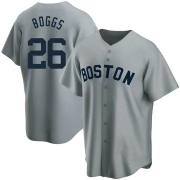 Wade Boggs Men's Boston Red Sox Replica Road Cooperstown Collection Jersey - Gray
