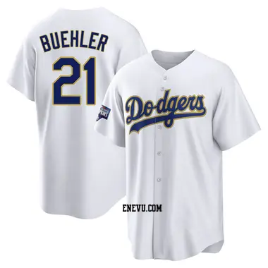 Walker Buehler Men's Los Angeles Dodgers Replica 2021 Gold Program Player Jersey - White/Gold