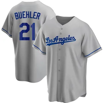 Walker Buehler Men's Los Angeles Dodgers Replica Road Jersey - Gray