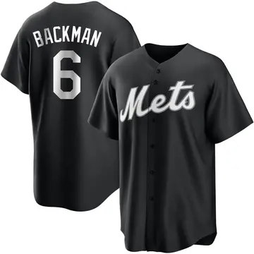 Wally Backman Men's New York Mets Replica Jersey - Black/White