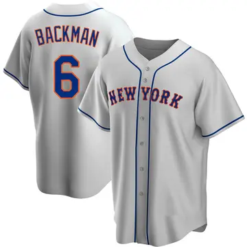 Wally Backman Men's New York Mets Replica Road Jersey - Gray