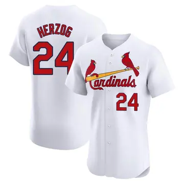 Whitey Herzog Men's St. Louis Cardinals Elite Home Jersey - White