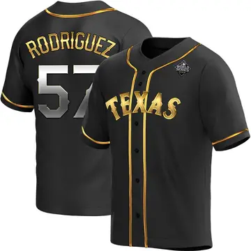 Yerry Rodriguez Men's Texas Rangers Replica Alternate 2023 World Series Jersey - Black Golden