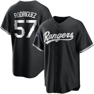 Yerry Rodriguez Men's Texas Rangers Replica Black 2023 World Series Champions Jersey - White