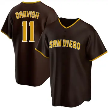 Yu Darvish Men's San Diego Padres Replica Road Jersey - Brown